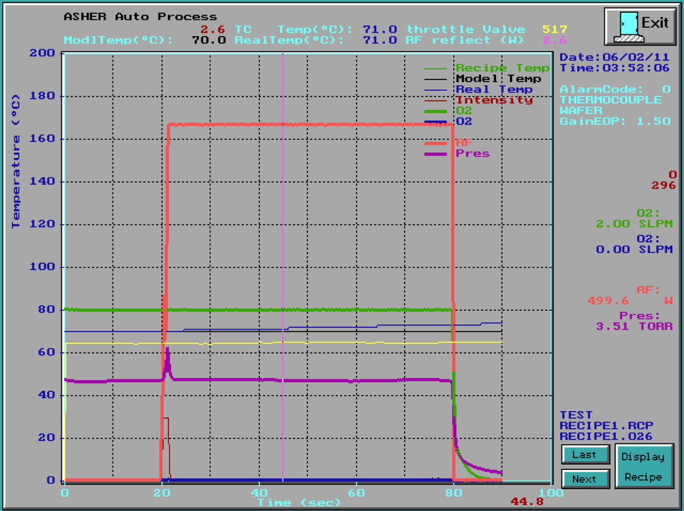AW-105R recipe software screen
